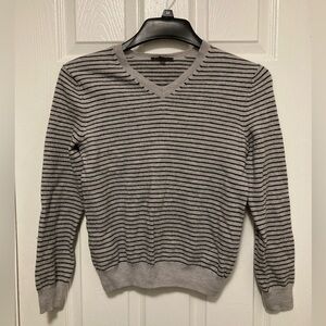 Gap Gray Striped 100% Italian Merino Wool Small Sweater #L